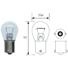 Лампа розжарювання P21W 12V 21W BA15d (вир-во Magneti Marelli)