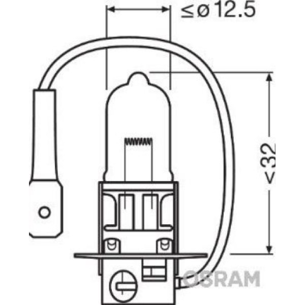 Лампа фарна H3 12v 55w Pк22s (вир-во OSRAM)