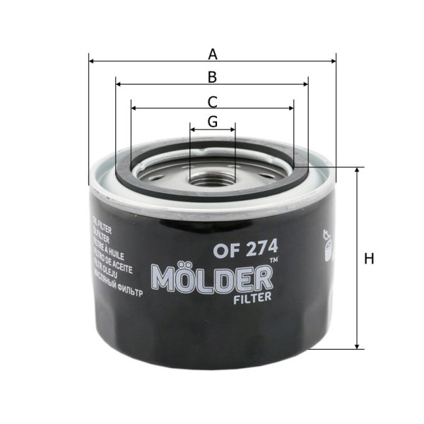 Масляний фільтр Molder Filter OF 274 (Різьба M20x1.5) для авто