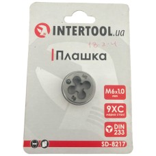 Плашка M 6x1,0 мм INTERTOOL SD-8217