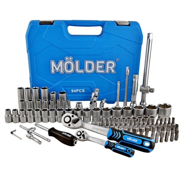 MOLDER Професійний набір інструментів в кейсі MOLDER 1/2_, 1/4_ 72 T, CR-V, 94 од.